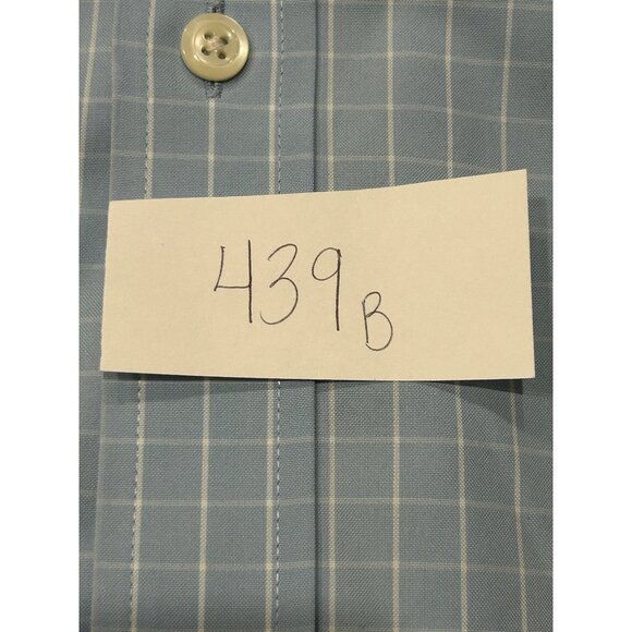 Orvis Check Plaid Long Sleeve Button Front Shirt Blue White Sz XXL Formal Office - Picture 8 of 9